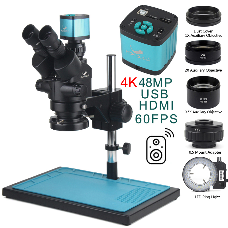 3,5X-90X симфокальный стерео т – обзор и цена Stereo Trinocular Microscope Pcb